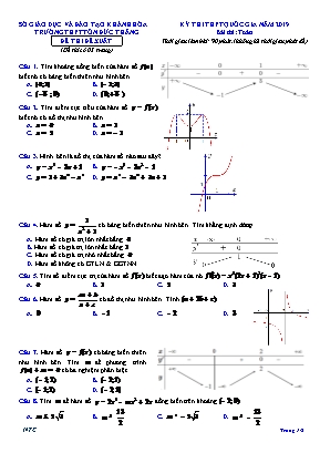 Đề đề xuất thi THPT Quốc gia môn Toán năm 2019 - Trường THPT Tôn Đức Thắng (Có đáp án)